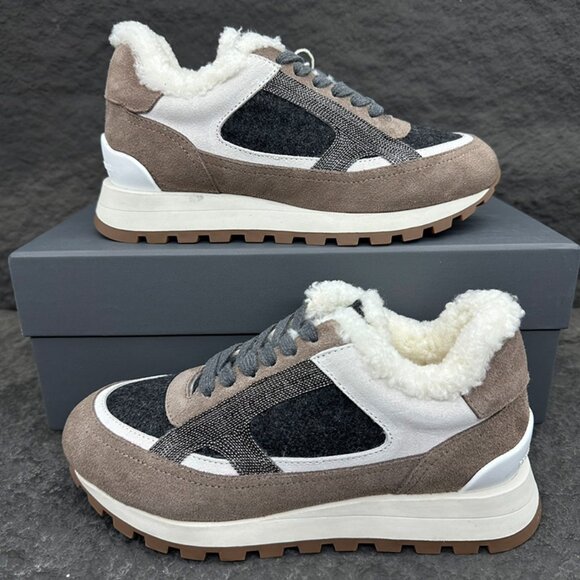 Brunello Cucinelli Shoes - Brunello Cucinelli Brown Warm Running Shoes